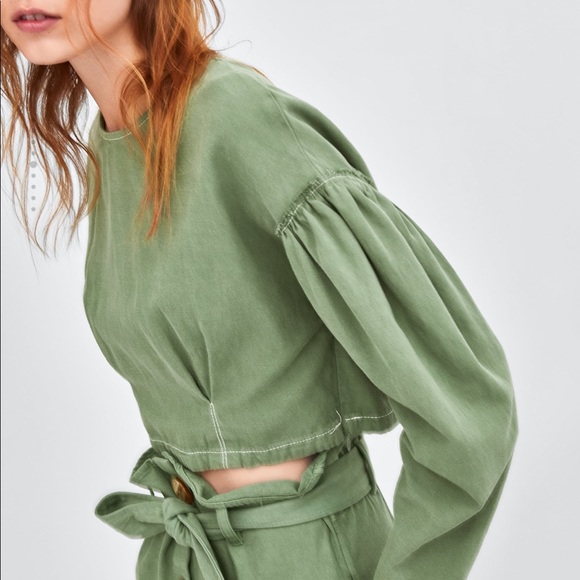 Zara top with contrasting top stitching - Picture 3 of 8